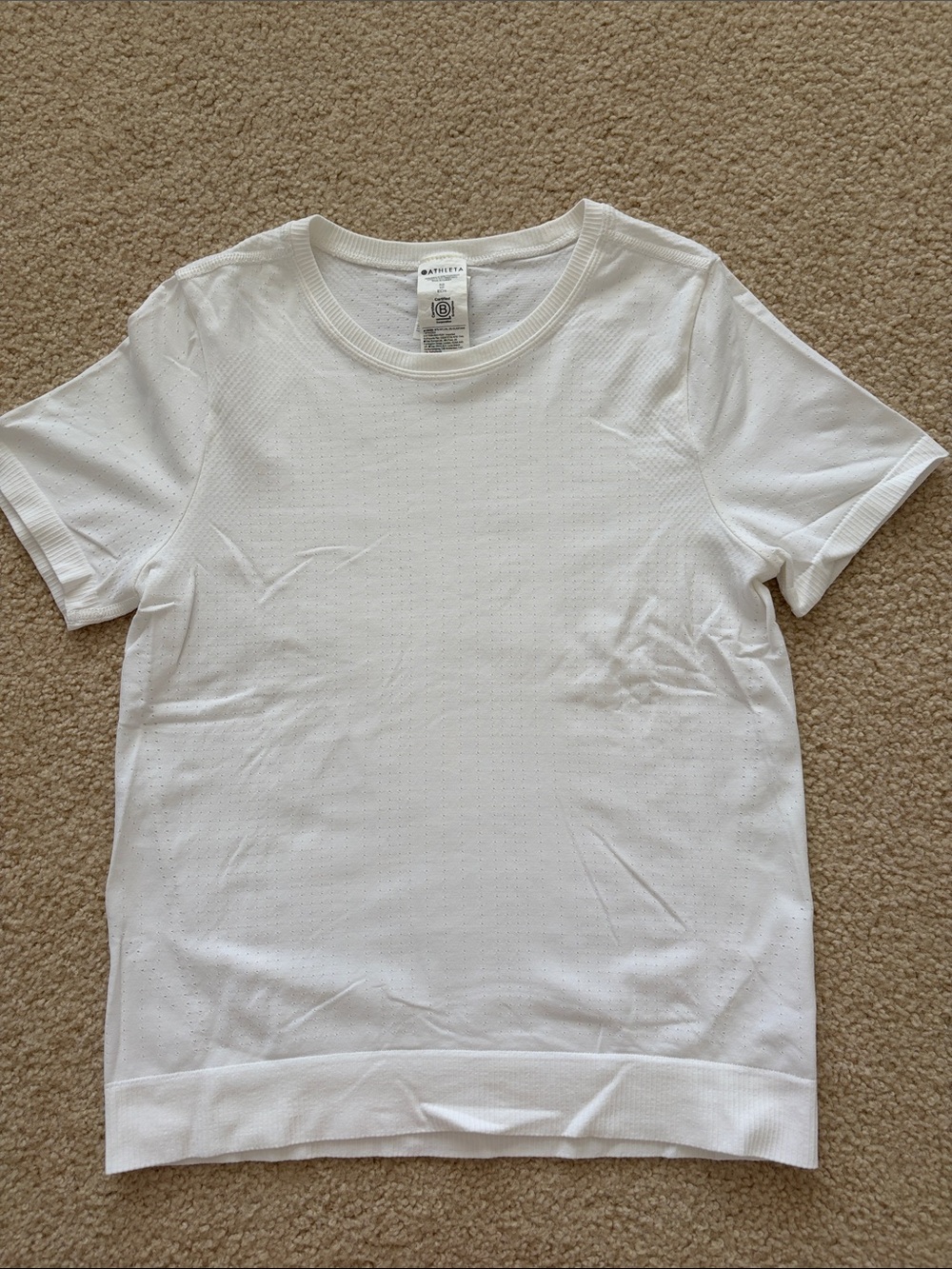 Athleta White Womans Performance Crew Neck T-Shirt